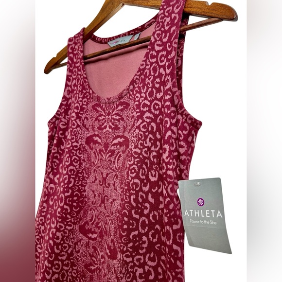 NWT Athleta Shayla Cherrywood Ponte Sleeveless  Animal Print Tank Mini Dress XS - Picture 6 of 10